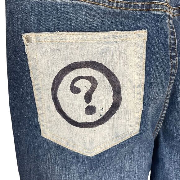 UPCYCLED Women's Jeans Size 4 Handpainted Back Pockets - Picture 10 of 14